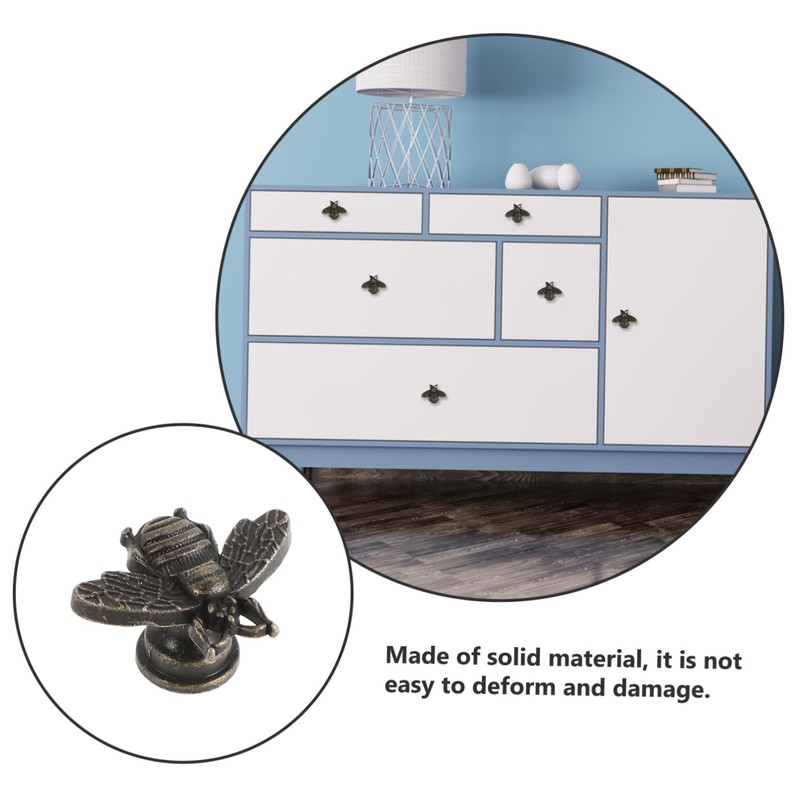DOITOOL 10Pcs Vintage Bee Cabinet Knobs Small Decorative Drawer Pulls