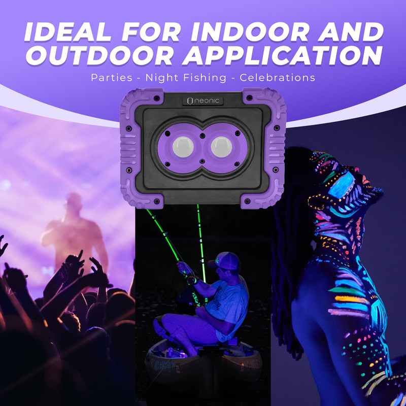 Neonic Rechargeable UV LED Black Light, Newer Model, 2 Pack