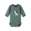 NAME IT Baby Boys Nbmsune LS Box Bodysuit, Balsam Green