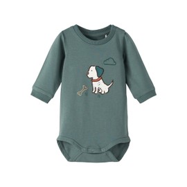 NAME IT Baby Boys Nbmsune LS Box Bodysuit, Balsam Green