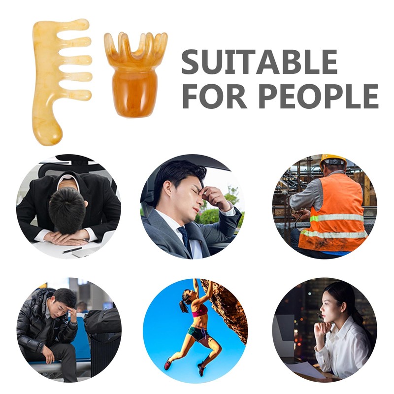 Healeved 4 Pieces Resin Massage Comb, Gua Sha Stone Facial