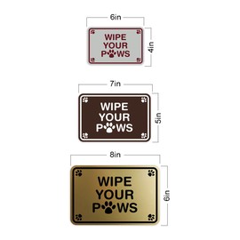Classic Framed Paws, Wipe Your Paws Sign (Black) - Small