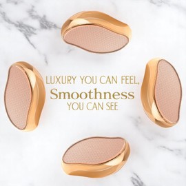 HINA Lux Nano Glass Foot File & Callus Remover – Portable Pedicure Tool for Cracked Heels, Smooth Feet & Hair Removal – Wet & Dry Use, Ergonomic, Travel-Friendly – Champagne Gold