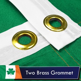 G128 Ireland Irish Shamrock Flag | 3x5 Ft | Printed 100D Polyester | St Patrick's Day Decoration, Vibrant Colors, Brass Grommets