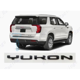 GMC 1PC Gloss Black Rear Tailgate Yukon Letter Emblem 2021-2023 GMC Yukon Yukon XL