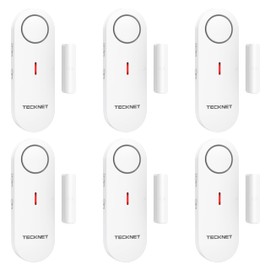 TECKNET Door Alarms for Kids Safety, Window Alarm Pool Alarms Door Alarm for Home Security, 2-in-1 Alarm & Chime, 3-Level Volume Control, Wireless Alarm for House Hotel Sheds Caravans (6 PCS, White)