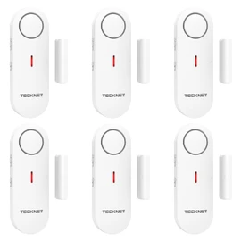 TECKNET Door Alarms for Kids Safety, Window Alarm Pool Alarms Door Alarm for Home Security, 2-in-1 Alarm & Chime, 3-Level Volume Control, Wireless Alarm for House Hotel Sheds Caravans (6 PCS, White)
