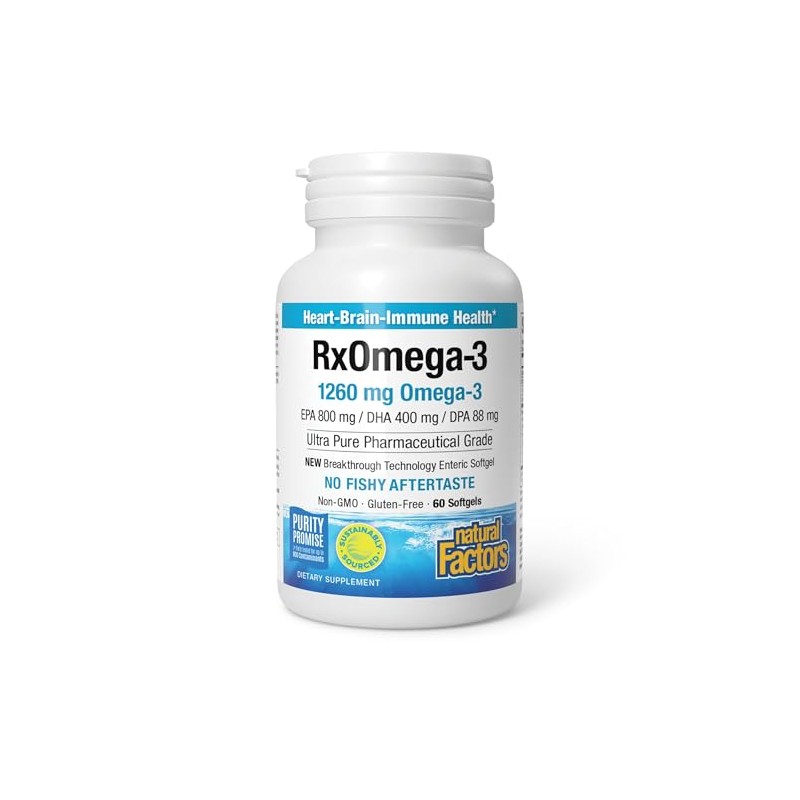 Natural Factors RxOmega-3 Softgels for Brain & Heart Support