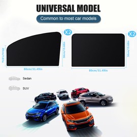 Sun Protection Car Baby Magnetic Car Window Sun Protection Side Window Car Window Children's Curtain with UV Protection, Car Window Blackout Children Heat Protection Universal, Pack of 4