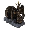 Wicca Occult Sabbatic Goat Baphomet Sitting On Globe Round Coaster