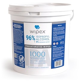Wipex Toallitas de alcohol – 96% alcohol isopropílico, paquete a granel de 1000 unidades – Toallitas electrónicas tecnológicas para salas limpias, lab