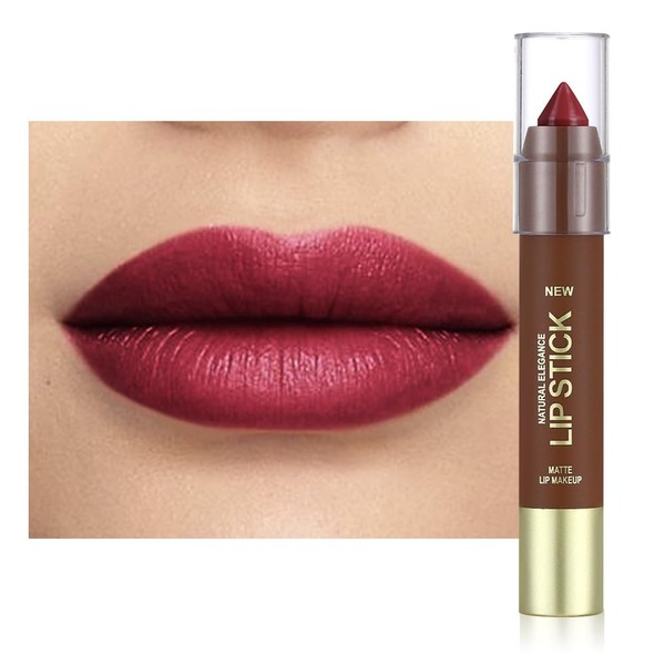 Cherry Red Matte Lipstick Crayon for Women, 24 Hour Lipstick