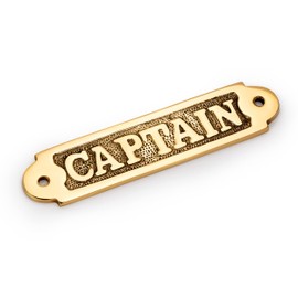 NKlaus Maritime Door Sign Captain Lettering Brass 16 x 3.7 cm Nautical Decoration 11763