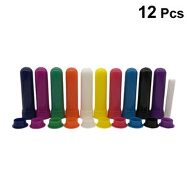 Healifty Nose Tube with Cotton Rods, Pack of 12 Aromatherapy Sticks for Self-Filling for Home Care and Medical Applications, 6.6 x 1.7 x 1.7 cm
