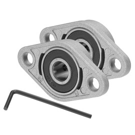 sourcing map Pillow Block Bearing 5/16" (8mm) Bore Zinc Alloy Steel Mounted Flange Pillow Block Self-Alignment Insert Bearings Housing for Machinery Power Agriculture Pack of 2