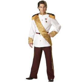 InCharacter Costumes, LLC Prince Charming Military Style Jacket, White/Burgundy/Gold, XX-Large