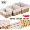 AIMALL 3pcs Rattan Woven Storage Basket Set with Fabric Liner