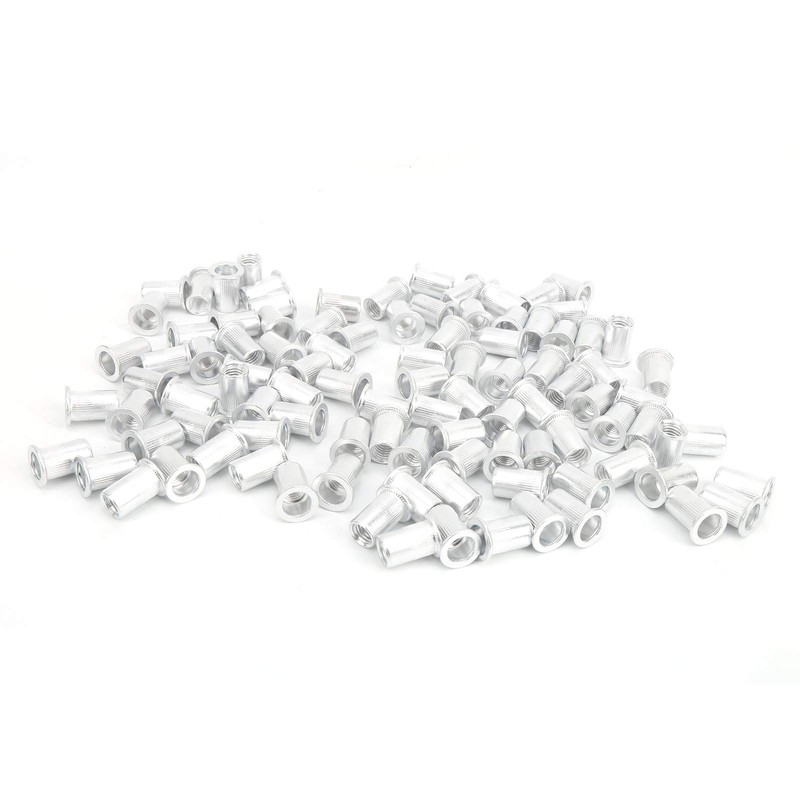 M8 tension rivet nuts, 100 pieces, flat, vertical and vertical