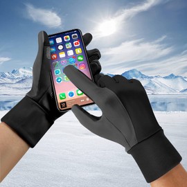 Winter Gloves Touch Screen Thermal Warm Cold Weather Men Women Black-Gray