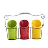 Kitchen Utensil Holder Set (4 Pieces) - 3 Ceramic Crocks
