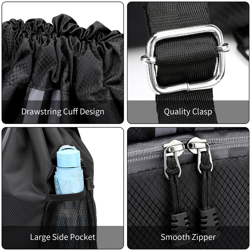 Suchoow Drawstring Backpack, Drawstring Gym Bag, Waterproof Sports Gym Bag,