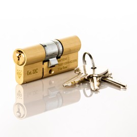 TSS High Security TS007 3 Star British Standard Insurance Approved Euro Lock. Anti Snap Police Preferred Product. Brass with 3 Keys. 3 Star Cylinder (50mm Internal x 50mm External (100mm Total))