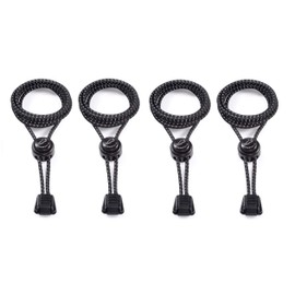 SCHNÜRRLIE Shoelaces - Set of 2 Elastic Laces without Shoes Tying - Laces Round Flat with Quick Release for Children Adults, black