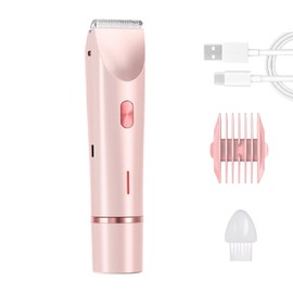 Momoliya 2025 Glow Aura Womens Shaver 2 in 1, Electric Bikini Trimmer for Women, Dual-Head Shaver Women, USB Charge Waterproof Painless Electric Razors for Bikini Underarm Leg Arm Body Face (Pink)