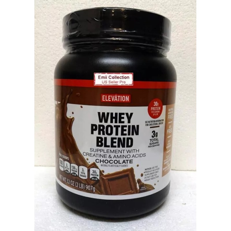 Elevation Whey Protein Blend Supplement Chocolate Flavor Sealed 32oz 907g