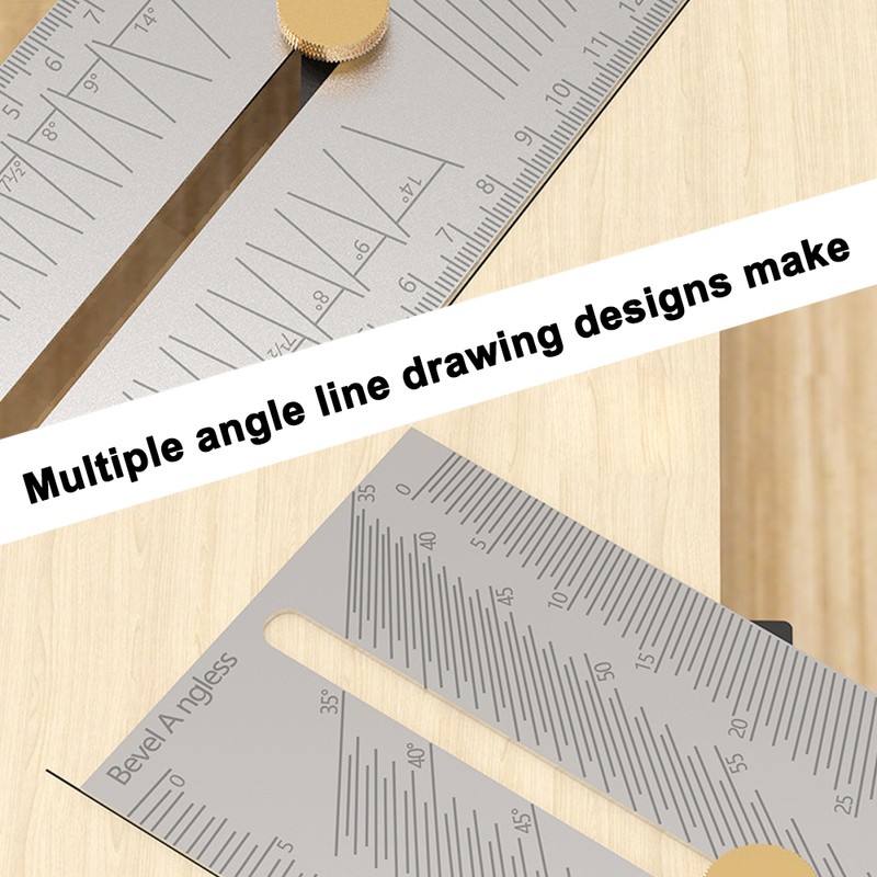 Woodworking Scriber Multi-functional Protractor Adjustable BevelAngle Gauge Stainless Steel Angle