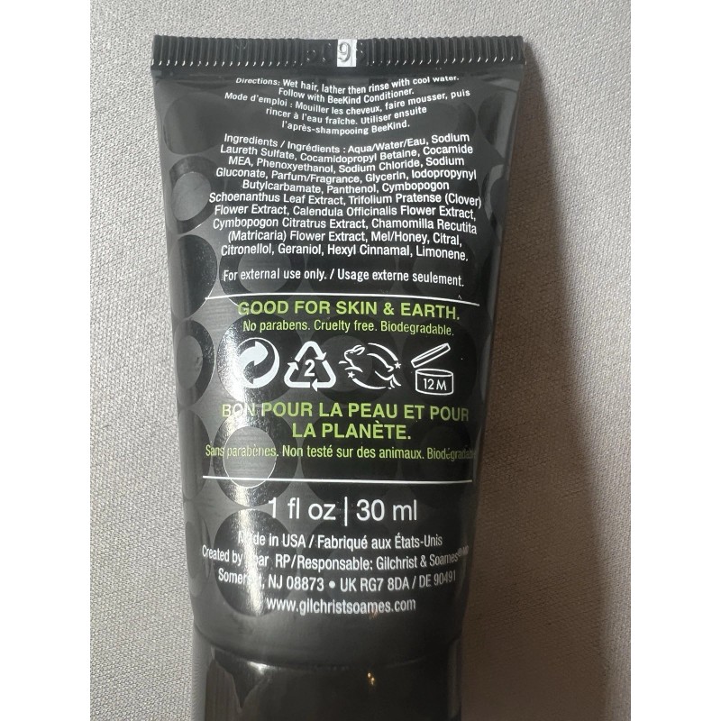 BeeKind Shampoo/Conditioner Duo Set Travel Size 1oz Tubes by Gilchrist