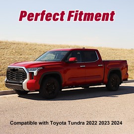 Body Door Side Molding Trim Cover Compatible with Toyota Tundra 2024 2023 2022 Decorative Strip ABS Matte Black