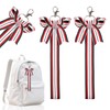 Blinket Red White Green Cheer Bow Keychain Holder for Backpack