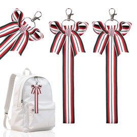 Blinket Red White Green Cheer Bow Keychain Holder for Backpack – Mexico Flag Ribbon Hanging Streamer with Clip – Cheer Bow Organizer Strap for National Day Event Parade Fiesta Sports Accessory