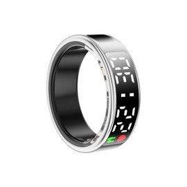 Smart Ring, Fitness Tracker Ring for Women Men w/Sleep Heart Rate Blood Oxygen Monitor Waterproof Fitness Tracker IP68 Pedometer Calories Step Counter, Silver #11