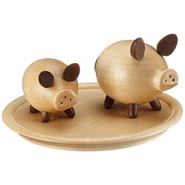 Dregeno 171/033 Pig Set, Wood, natural, 12 x 12 x 5.5 cm