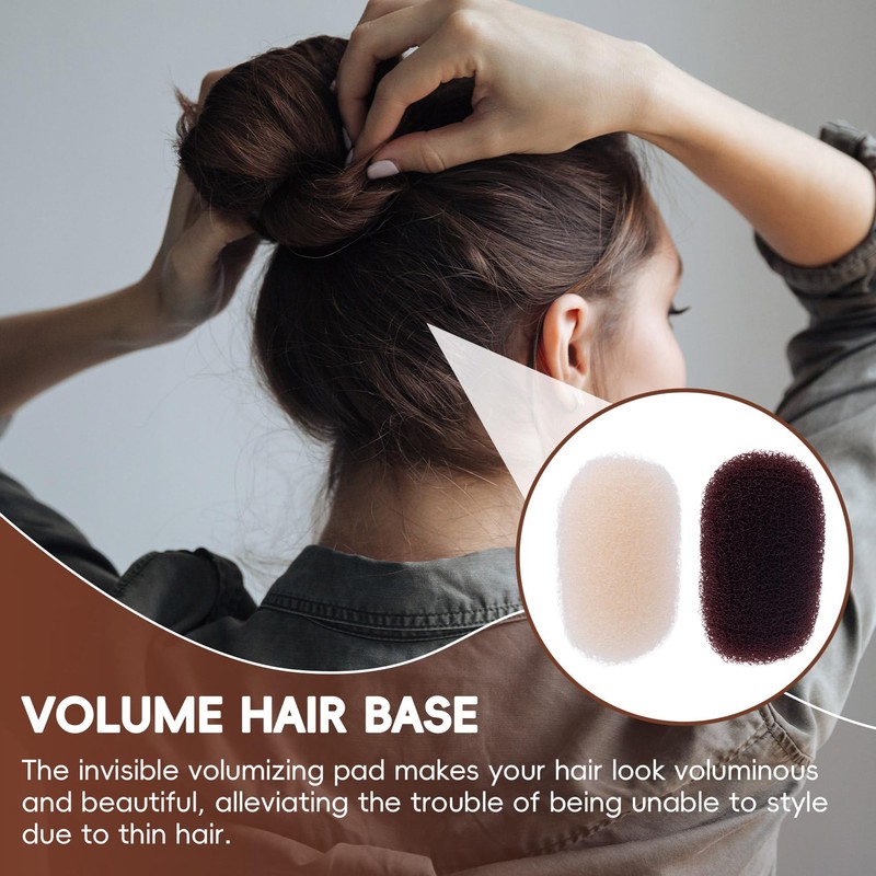 2pcs Puff Cushion Clips Hair Sponge Inserts, Fluffy Hair Bumps