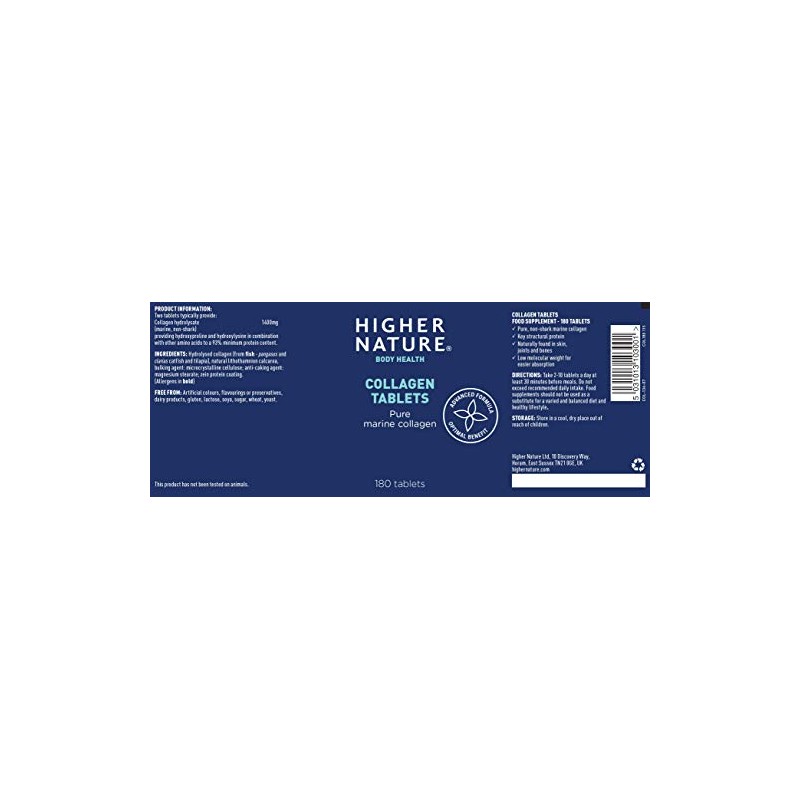 Higher Nature Collagen, High Strength - Pack of 180 (Packaging