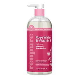 RENPURE Champú Hidratante de agua de rosas a base de plantas, 24 oz