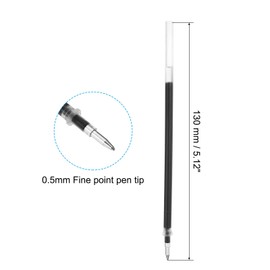 PATIKIL 0.5mm Ink Pen Refills Black, 50 Pcs Gel Pen Refills Ballpoint Pen Ink Fine Point for Pens Office Supplies, Black Ink