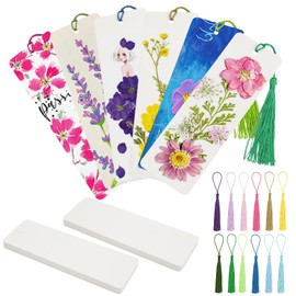 Pack of 60 Bookmarks Blank and Colourful Tassels, 15 x 5 cm Bookmark Paper with Hole, Bookmark Crafts, Bookmark Yourself, Bookmark Make Yourself, Blank Bookmarks for Crafting