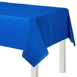 WHITE BERRY Large Plastic Rectangle Table Cover Cloth Wipe Clean Party Tablecloth Covers (Royal Blue)