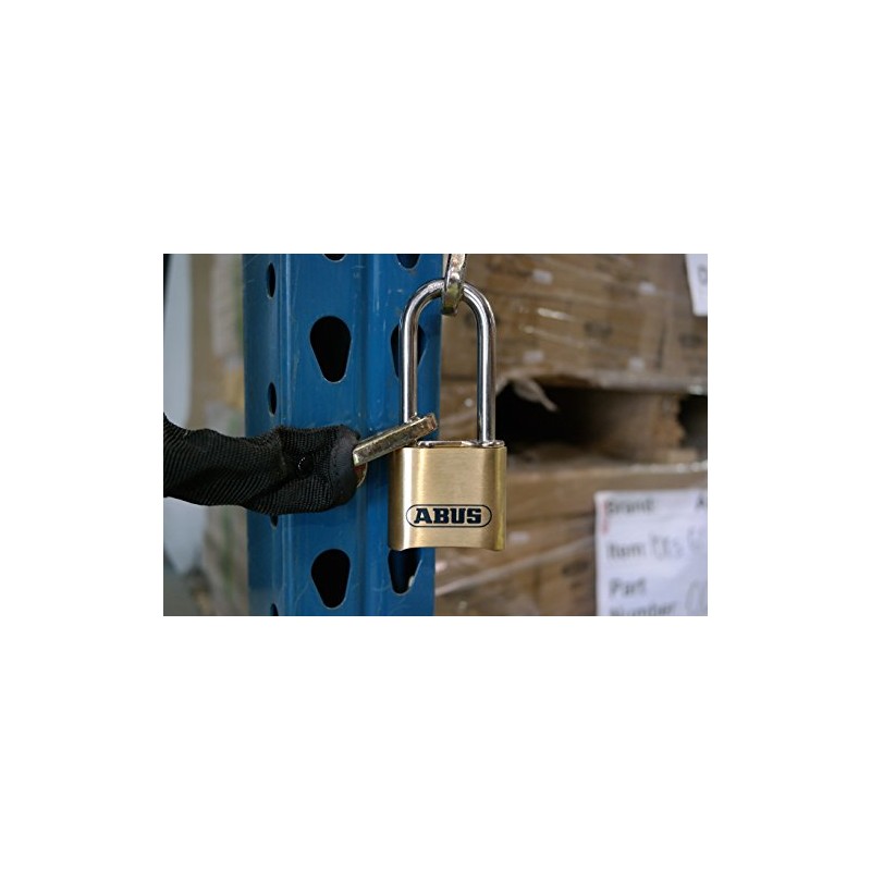 ABUS 180/50 Solid Brass Combination Padlock, Long Stainless Steel Shackle