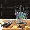 Marco Almond® Knife Block Set,14-Piece Rainbow Color Stainless Steel Knife