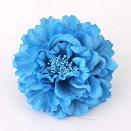 A GOOD OMEN Flower Hair Clip, Baby blue, 11 cm Wide, Bohemian Style, for Fashion, Dancer or Hat Decoration