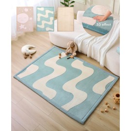Hakuna Matte CloudSoft Baby Play Mat for Floor 60" x 80" Confetti – Coral Velvet Memory Foam Rug for Crawling & Cozy Play – Non-Slip, Water-Resistant, Easy-CareTummy Time Mat, Playmat for Playpen