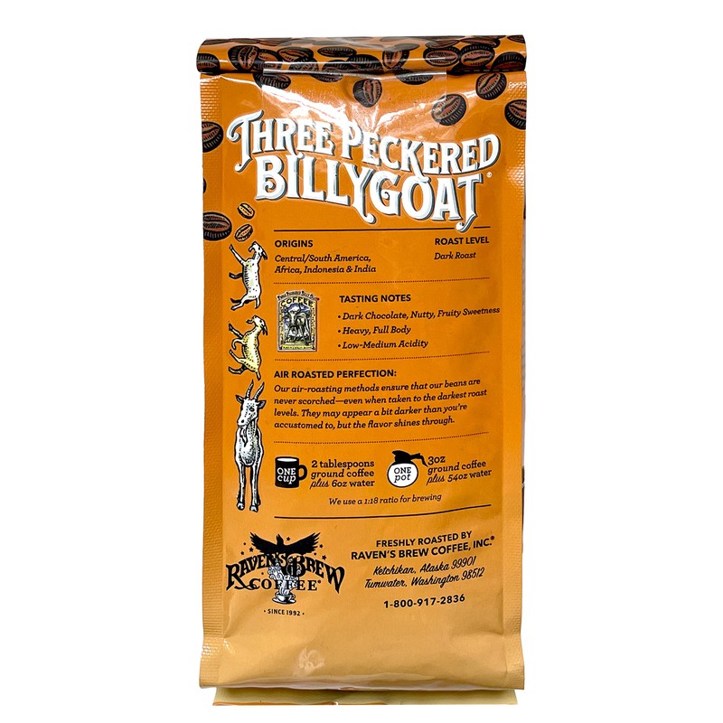 Raven's Brew Coffee High Caffeine Coffee Dark Roast Ground -