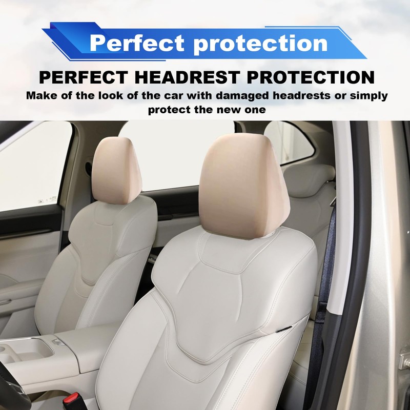 stymart 2 PCS Car Seat Headrest Cover, Universal Headrest Anti-Dirty