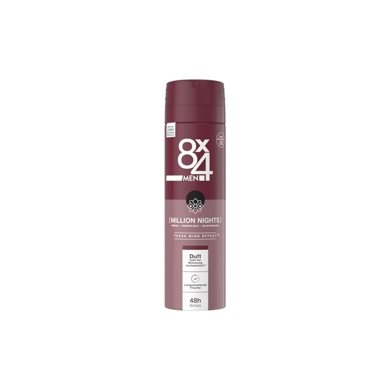 8X4 Men Million Nights Deospray, Deospray für Männer mit orientalischen