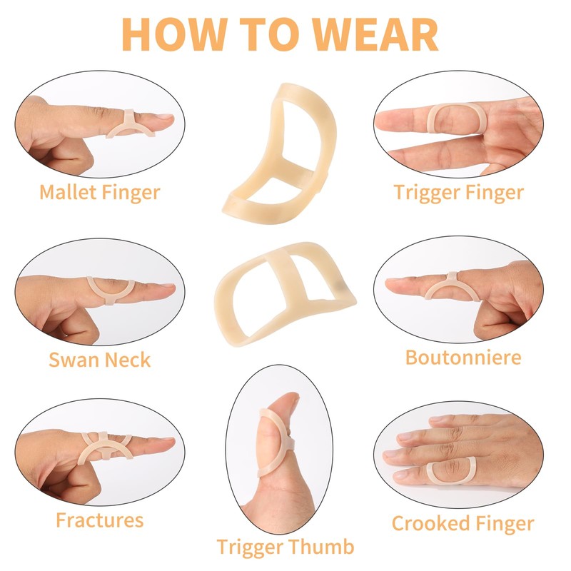 CAGSIG Oval Finger Splints, 5PCS Oval Trigger Finger Splint for